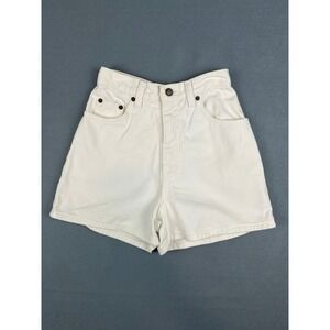Express Vintage Denim Shorts 90s Minimalist Clean Girl White 100% Cotton XXS/00